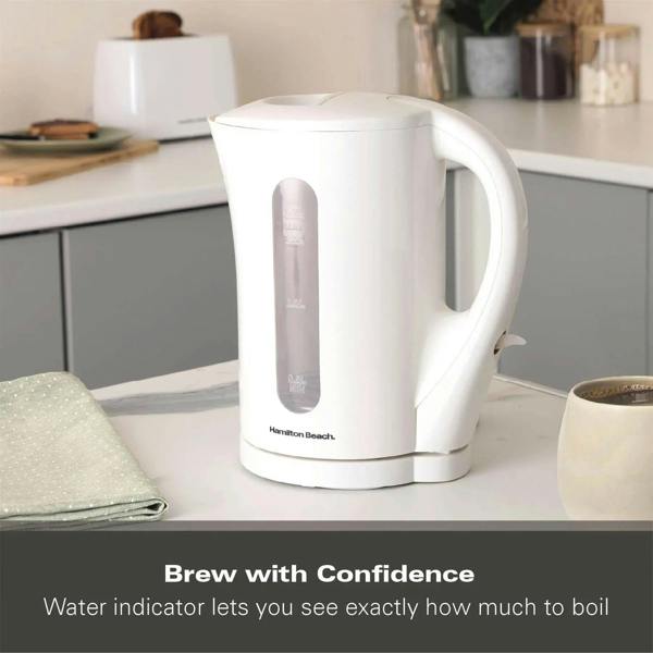 Hamilton Beach Essential 1.7L Plastic Kettle - White - Hamilton Beach UK