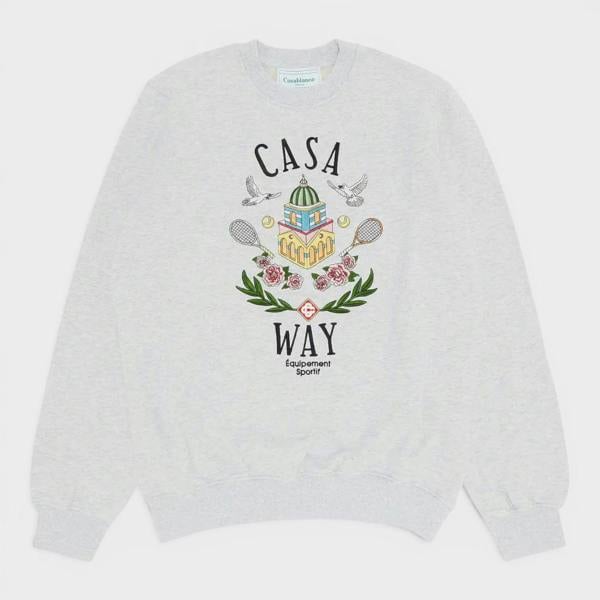 Casablanca Casa Way Embroidered Sweatshirt Grey