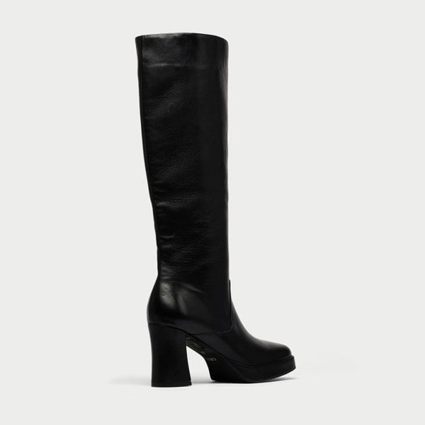 Calla Martha Knee-High Boots for Bunions & Wide Feet - Black Leather