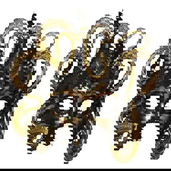 Bristol Novelty Unisex Medusa Eye Mask With Ribbon Tie - Black/Gold - 