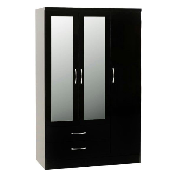 Seconique Nevada 3 Door 2 Drawer Mirrored Wardrobe