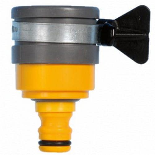 Hozelock Round Tap Connector - Grey/Yellow/Black - 