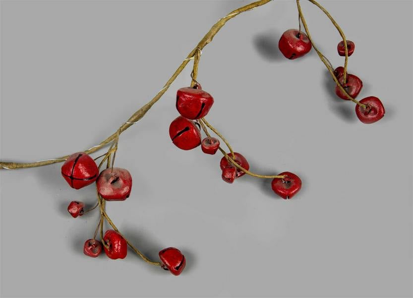 15cm Pre-Lit Hanging Garland Decorations Red Bells with 20 Warm White LEDs image 5