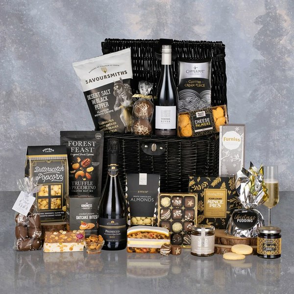 A Touch of Class Christmas Food and Prosecco Basket Gift
