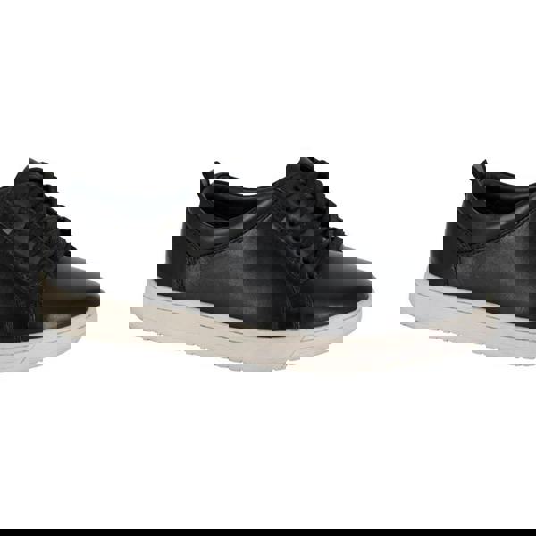 Roamers Mens Leather Trainers - Black - 