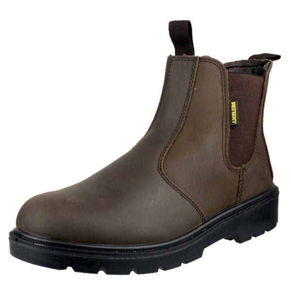 Amblers Safety FS128 Hardwearing Pull On Dealer Men's Safety Boots in Brown