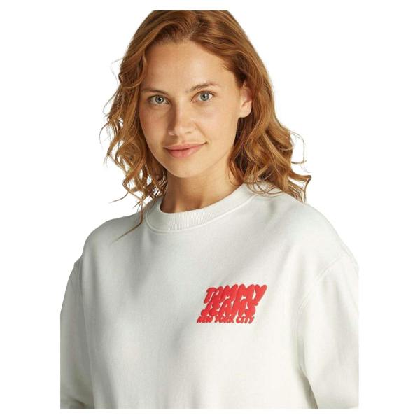 Tommy Jeans Womens/Ladies Bubble Crop Sweatshirt - Ecru - 