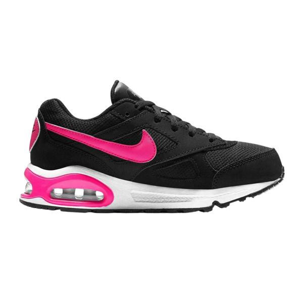 Nike Girls Air Max Ivo Logo Leather Trainers - Black/Pink - 