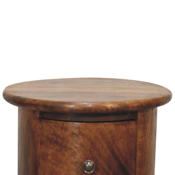 Wyld Haus Olbia Mini Chestnut Mango Wood Drum Chest 3 Drawers