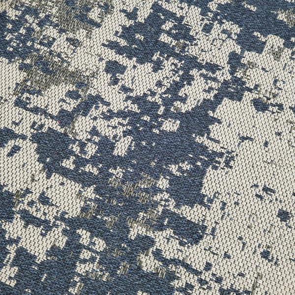 Viva Rugs Cotton Rug Navy and Grey Flatweave Mottled Small Extra Large XL Woven Mat Living Room Bedroom Carpet Abstract Oil Painting Pattern