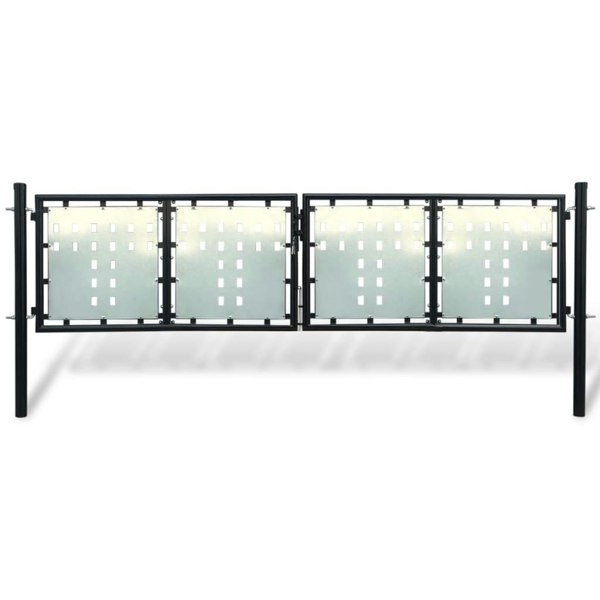 Berkfield Black Double Door Fence Gate 300 x 150 cm