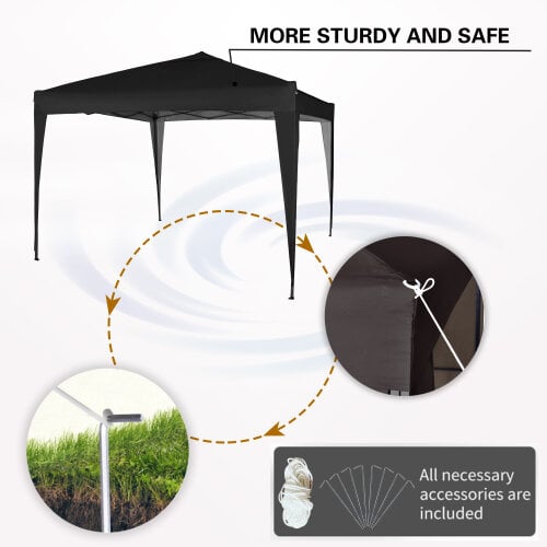 3x3m Pop up Gazebo Outdoor Patio Canopy Tent Black 4
