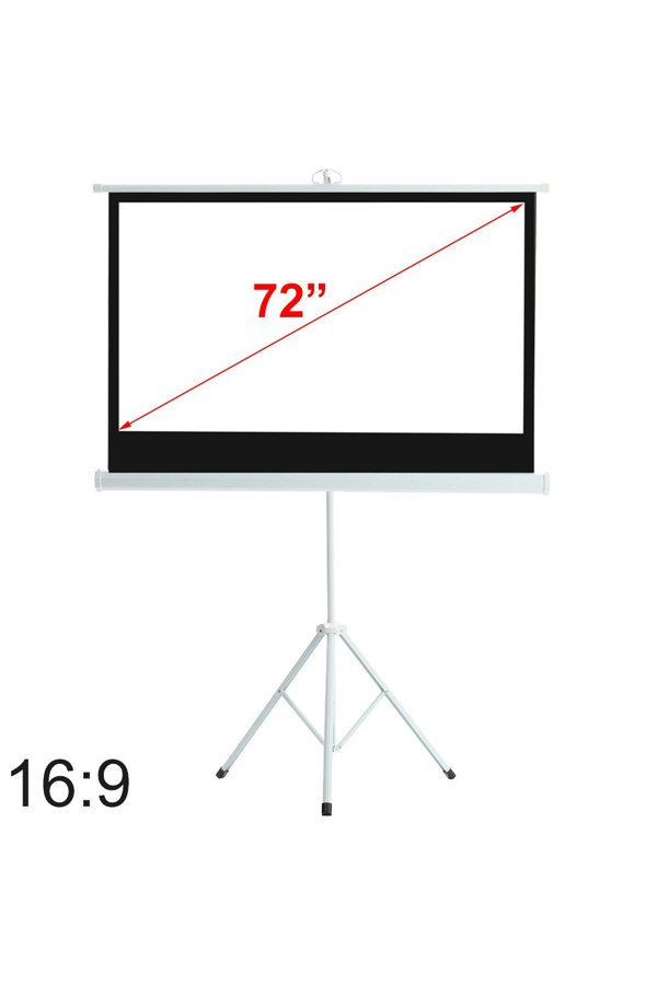 Living and Home 72 inch Manual Tripod Screen Projector Movie Screen