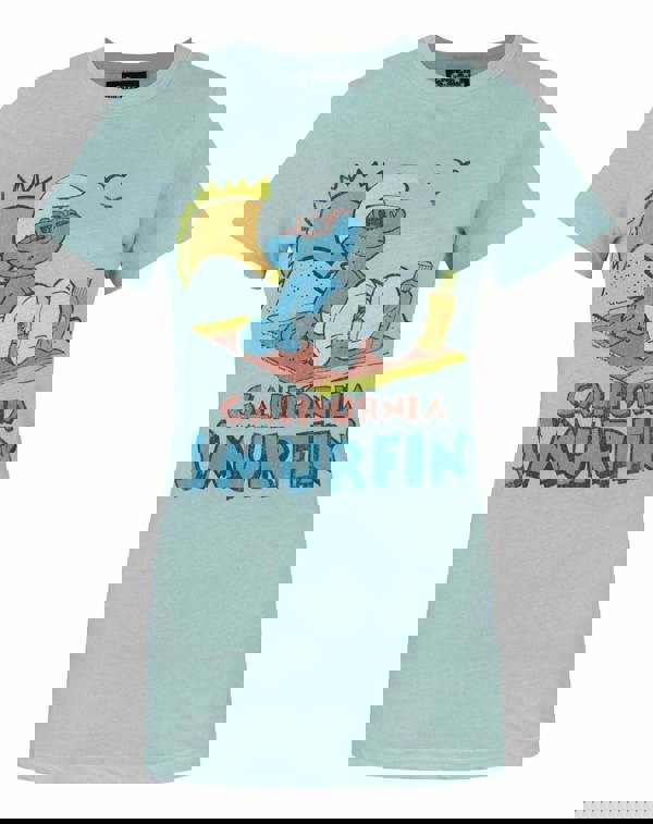 Junk Food Clothing Womens Blue Smurfs Short Sleeved T-Shirt