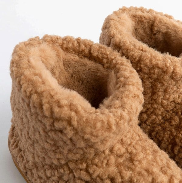 Jo & Joe TEDDY Womens Bootie Slippers Tan