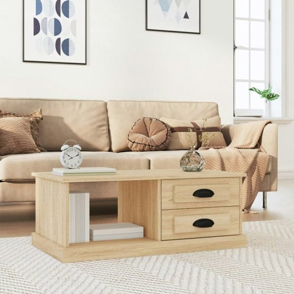 Berkfield Coffee Table Sonoma Oak 90x50x35 cm Engineered Wood
