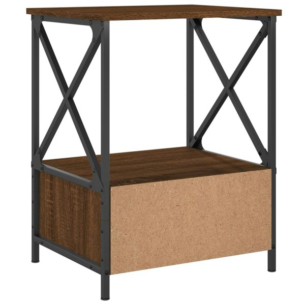 Berkfield Bedside Table Brown Oak 50x41x65 cm Engineered Wood