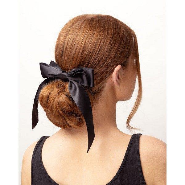 Brushworks Satin Hair Bow Duo – Black & White