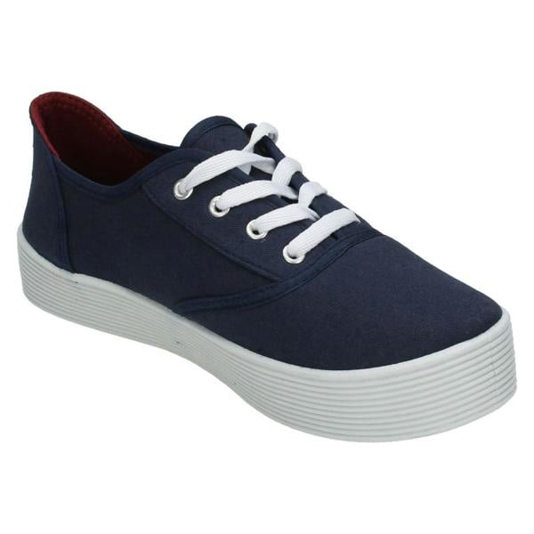 Spot On Girls Spot On Canvas Lace Up Platform Shoes