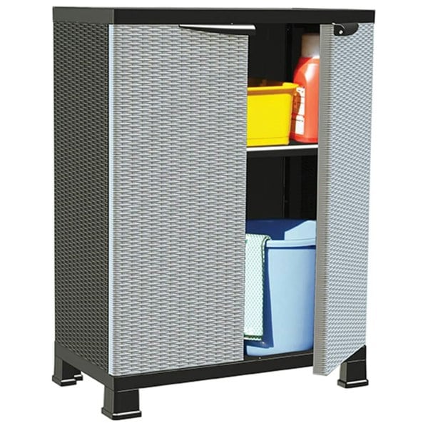 Berkfield Plastic Cabinet 68x39x92 cm Rattan Design