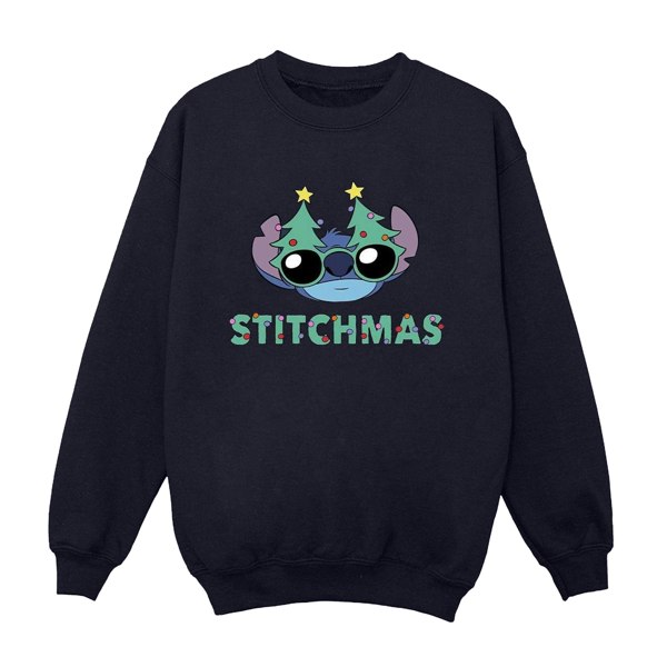 Disney Boys Lilo & Stitch Stitchmas Glasses Sweatshirt - Navy Blue