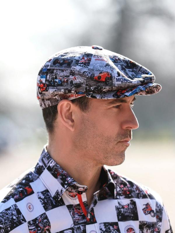 Monaco Grey Printed BUTTON TOP Cap - Claudio Lugli Shirts