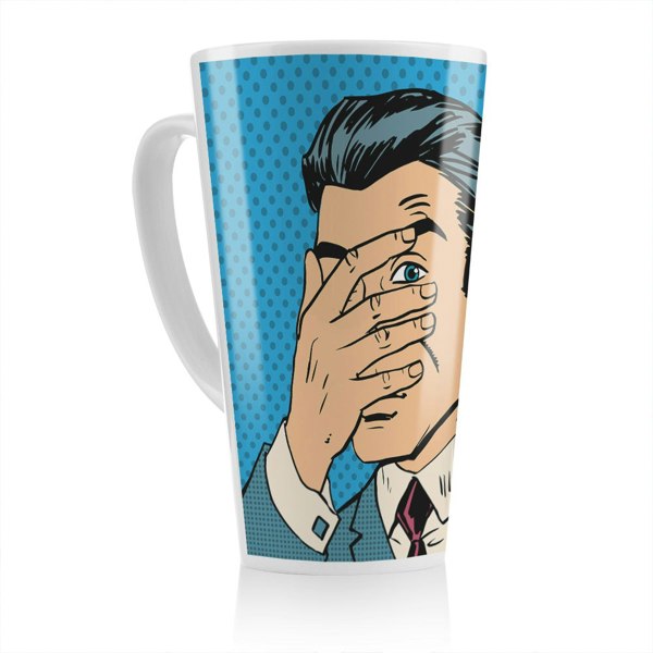 Benjamin Tate Design retro style Halftone Designer Latte Mug