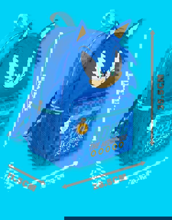 Sonic the Hedgehog Unisex Kids Blue 3D novelty head Backpack (One Size)