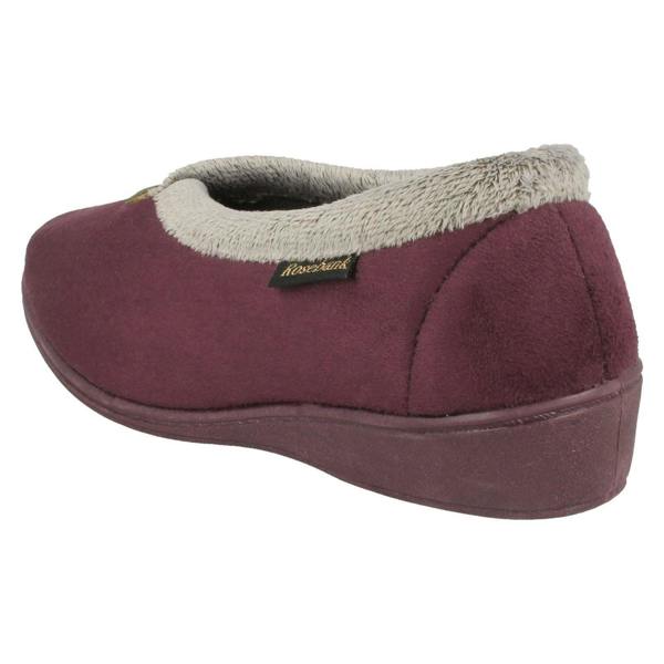 Rosebank Ladies Rosebank Memory Foam Wedge Heeled Slippers Sandra
