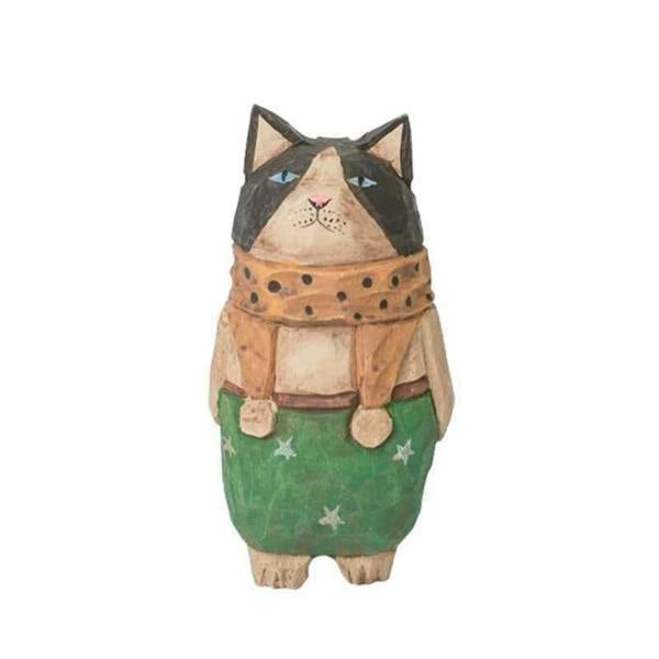 Leaper Hand-carved Wooden Grumpy Cat Ornaments