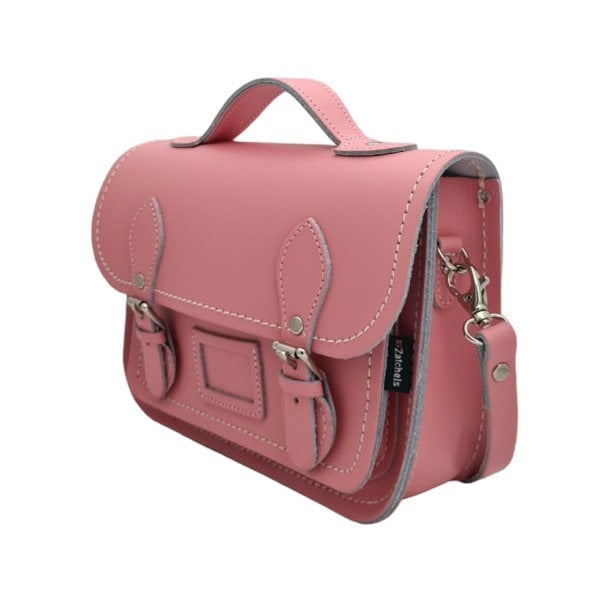 Zatchels Leather Midi Satchel - Pastel Pink