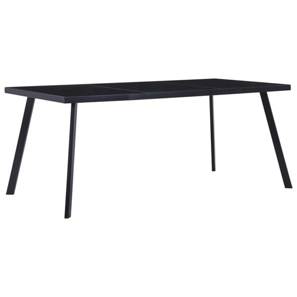 Berkfield Dining Table Black 160x80x75 cm Tempered Glass