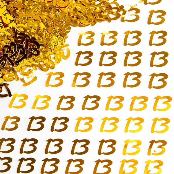 13th Birthday Gold Metallic Confetti Decoration Pack for Party Tables and Celebrations image 4