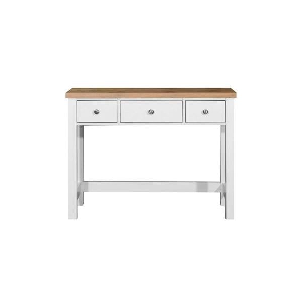 Timber Art Design Astbury 3 Drawer Dressing Table Vanity  Makeup Desk White and Oak