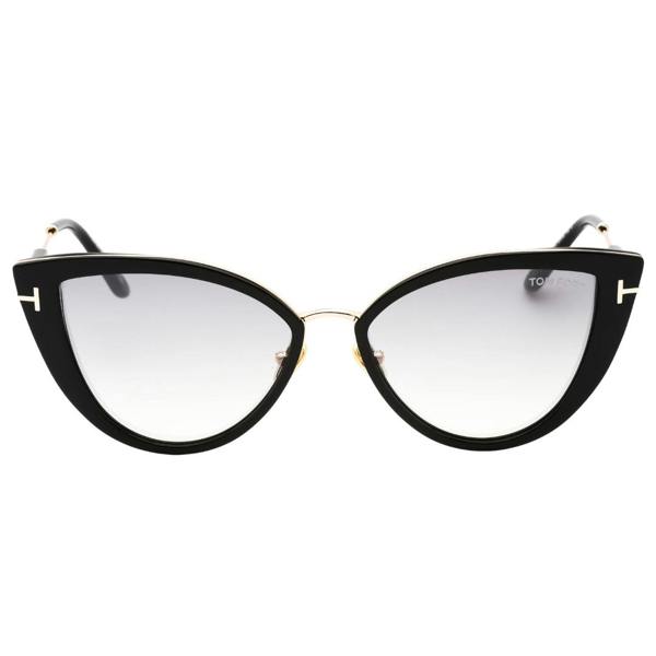 Tom Ford Anjelica-02 Smoke Mirror Lens Shiny Black Sunglasses One Size