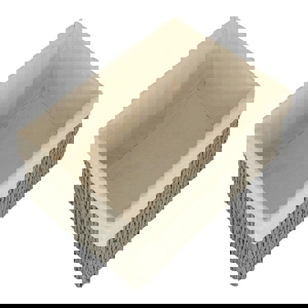 White Cotton Paper Rope Storage Basket with White Cotton Lining