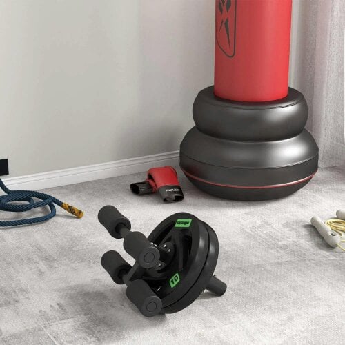 Bobobiy SPORTNOW Two 5kg Olympic Weight Plates, Tri-Grip Rubber-Coated Barbell Weights, with 5cm Holes, for Home, Gym, Office
