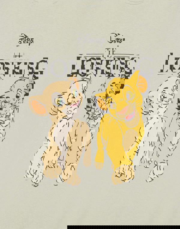 Disney The Lion King Womens Beige Simba & Nala Short Sleeved T-Shirt