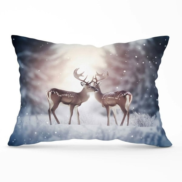 Warren Reed Reindeer In The Snow Cushions