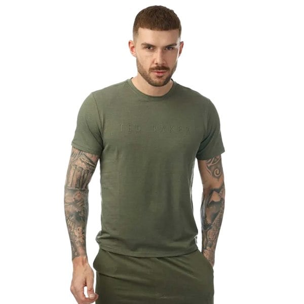 Ted Baker Mens Crew Neck T-Shirt - Khaki Green