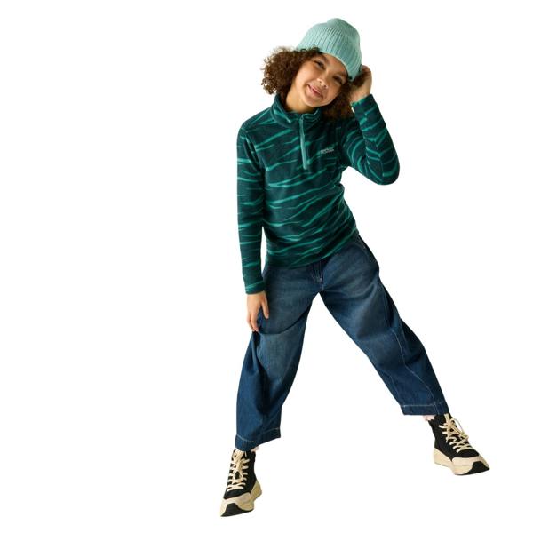 Regatta Childrens/Kids Hot Shot II Zebra Print Fleece Top - Mediterranea - 
