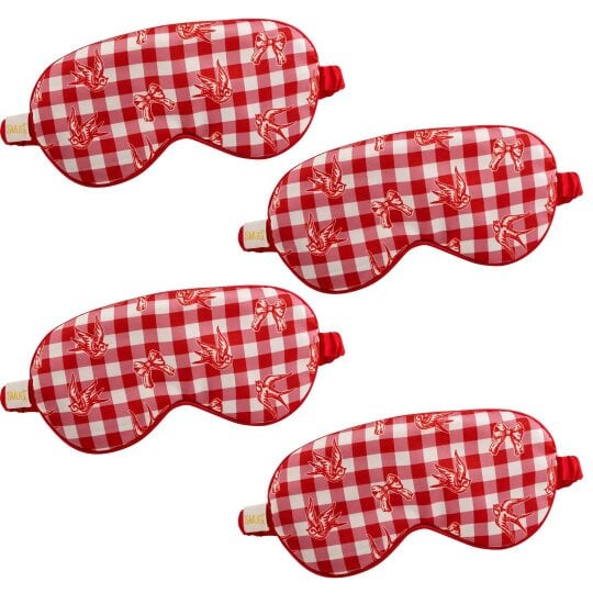 Satin Sleep Mask Multipack Sets - Various Designs - Gingham Bows & Birds