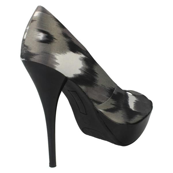 Spot On Ladies Spot On High Heel Platform Open Toe Court Shoe