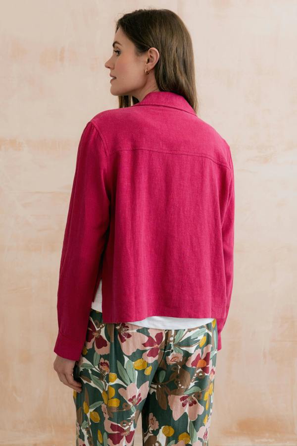 Lily & Me Grasslands Linen Blend Jacket Boysenberry
