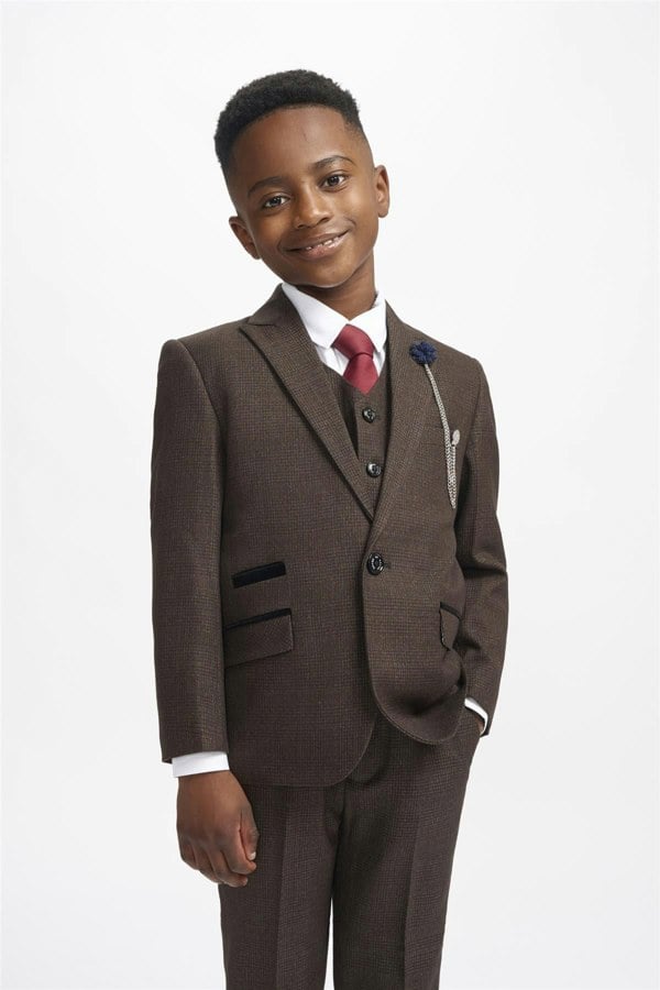 Caridi Brown Boys Blazer Front