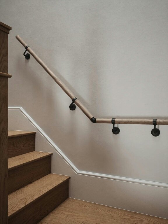 Handrails Direct Oversley Walnut Quarter Landing Handrail