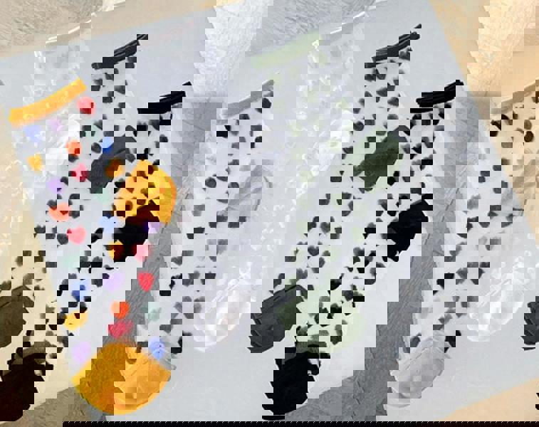 Anyfootwear 5 Pairs Army Green Size 5-9 Heart Tull Glass Silk Design With Transparent Thin Mesh Color Full Nylon Knee Sock 