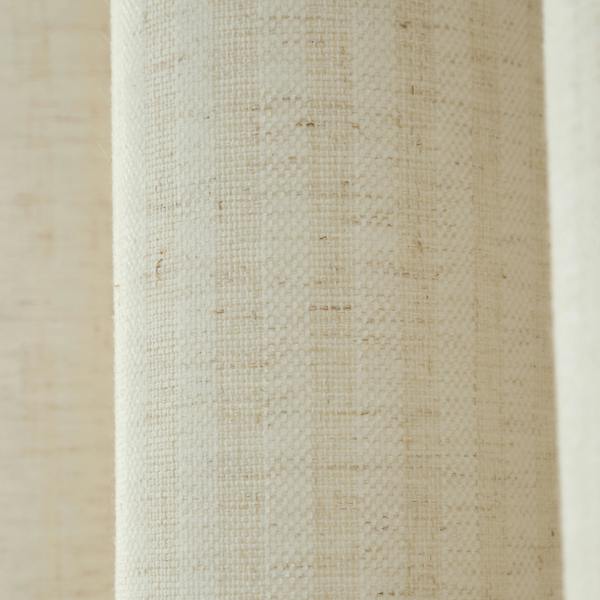 Bianca Chenille Stripe Lined Eyelet Curtains Cream