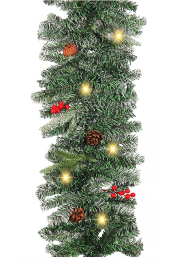 Groundlevel Pre-Lit Festive Christmas Garland
