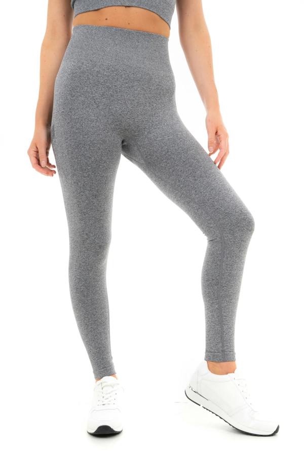 Smart Living Women's High Waist Solid Marl Leggings with Bum Lift - Charcoal